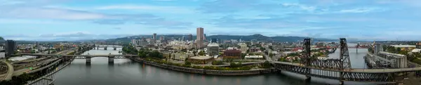 Luchtfoto Van Stad Portland Het Noordwesten Van Stille Oceaan Grootste — Stockfoto