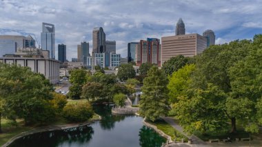 Aerial view of the Queen City, Charlotte, North Carolina clipart