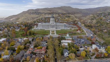 Utah Eyalet Meclis Binası 'nın hava görüntüsü. Utah 4 Ocak 1896 'da birleşmenin 45. eyaleti oldu..