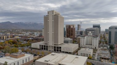 Mormon Kilise Binası 'nın havadan görünüşü, İsa Mesih' in Son Gün Azizleri Kilisesi 'nin evidir..