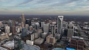 Gece Queen City, Charlotte, Kuzey Carolina 'nın hava manzarası