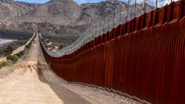 Jacumba Hot Springs Border Wall California Fortifies Mexico Boundary Addressing Stock Photo