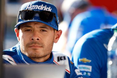 Kyle Larson Bristol, TN, ABD 'deki Food City 500 antrenmanına hazırlanıyor.