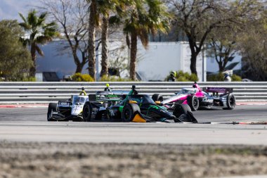NTT INDYCAR SERIES SERİSİ, AGUSTIN HUGO CANAPINO (78), Arjantin Termal Kulüpteki açılış töreninde dönüşler boyunca yarışıyor..