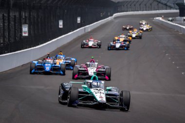 MARCUS ERICSSON (28) of Kumla, Sweden comes down the front stretch at the Indianapolis Motor Speedway during a practice session for the Indy 500 in Speedway, IN. clipart