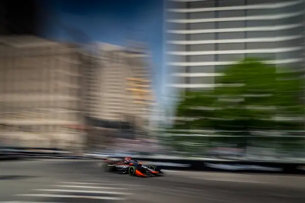 stock image SANTINO FERRUCCI (14) of Woodbury, Connecticut travels through turn 3 to qualify for the Detroit Grand Prix on the Streets of Detroit in Detroit, MI.