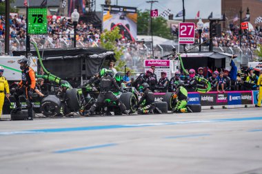 Jun 02, 2024-Detroit, MI; Arrecifes 'in AGUSTIN HUGO CANAPINO (78), Detroit, MI' deki Detroit Grand Prix 'sinde servis için aşağıya iniyor..