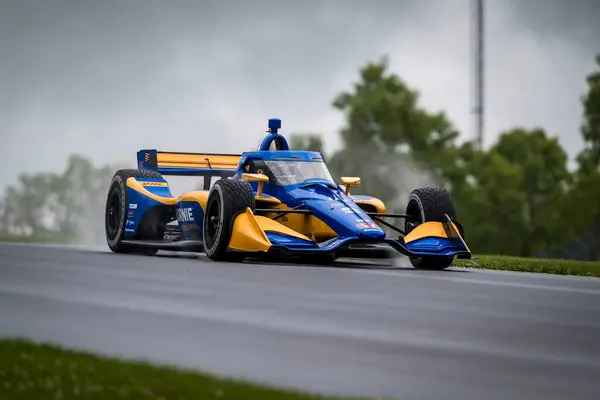 stock image KYFFIN SIMPSON (R) (4) of Bridgetown, Barbados qualifies for the XPEL Grand Prix at Road America in Elkhart Lake, WI.