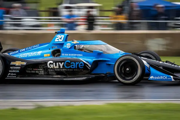 Stock image CHRISTIAN RASMUSSEN (R) (20) of Copenhagen, Denmark qualifies for the XPEL Grand Prix at Road America in Elkhart Lake, WI.