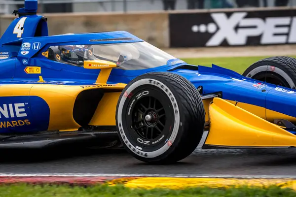 stock image KYFFIN SIMPSON (R) (4) of Bridgetown, Barbados qualifies for the XPEL Grand Prix at Road America in Elkhart Lake, WI.