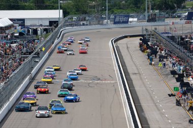 Michael McDowell leads the field for the Enjoy Illinois 300 in Madison, IL, USA clipart