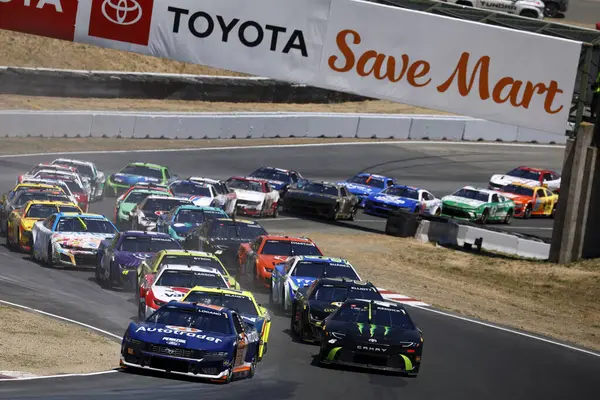 stock image Joey Logano races for  the Toyota/Save Mart 350 in Sonoma, CA, USA