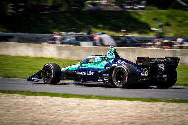 Kumla, İsveç 'ten MARCUS ERICSSON (28), Elkhart Gölü, WI' deki Road America 'da XPEL Grand Prix için antrenman yapıyor..