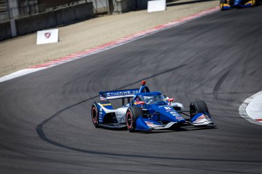 Stockholm 'den LINUS LUNDQVIST (R) (8), İsveç, Salinas, CA' daki WeatherTech Raceway Laguna Seca 'da Monterey' in Firestone Grand Prix 'si için pratik yapıyor..