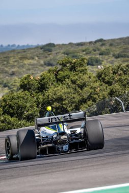 Bassingham, İngiltere 'den Jack HARVEY (18), Salinas, CA' daki WeatherTech Raceway Laguna Seca 'da Monterey' in Firestone Grand Prix 'i için antrenman yapıyor..