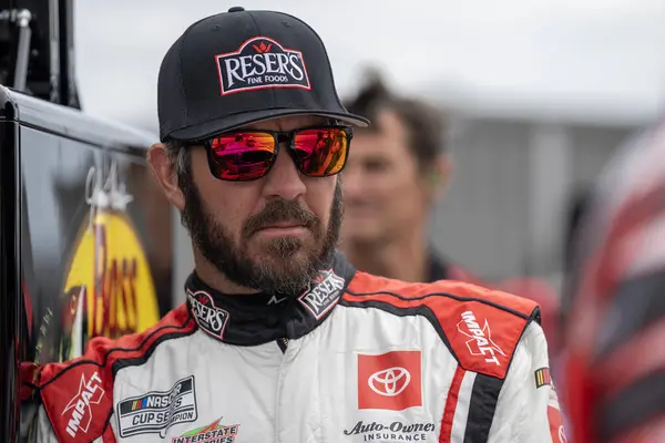 stock image Martin Truex Jr waits for qualifying to begin for the Iowa Corn 350 Powered by Ethanol  in Newton, IA, USA