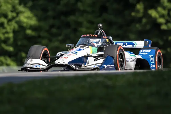 stock image GRAHAM RAHAL (15) of New Albany, Ohio practices for the Honda Indy 200 at Mid-Ohio Sports Car Course in Lexington, OH.