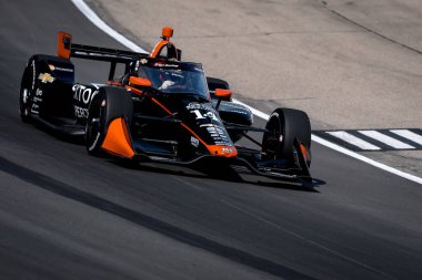 Woodbury, Connecticut 'tan SANTINO FERRUCCI (14) Newton, IA' daki Iowa Speedway 'de Hy-Vee Homefront 250 uygulaması.