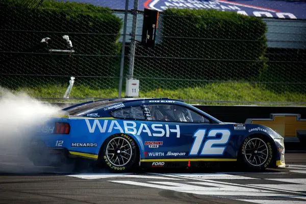 stock image Ryan Blaney wins the The Great American Getaway 400 Presented by VISITPA.com in Long Pond, PA, USA