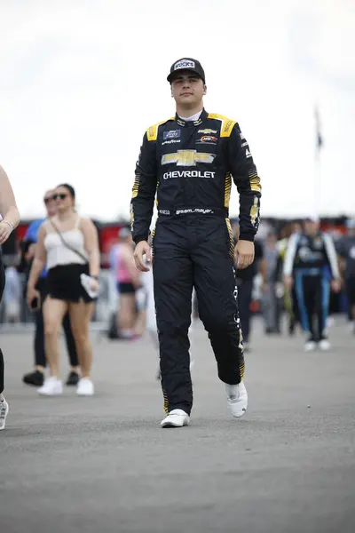 stock image Sam Mayer gets ready to practice for the Tennessee Lottery 250 in Lebanon, TN, USA