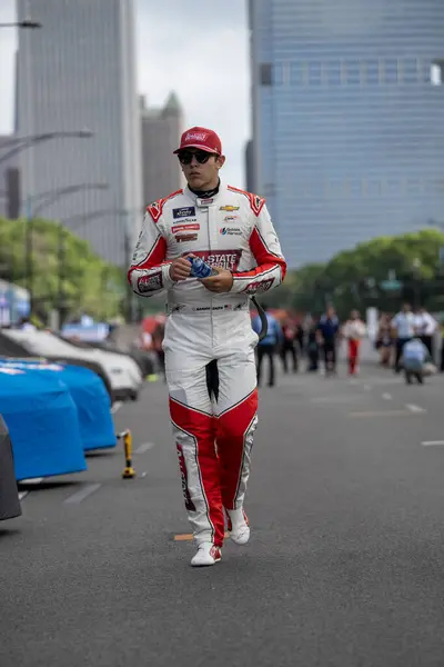 stock image NASCAR Xfinity Series driver, Sammy Smith takes to the track to practice for the The Loop 110 in Chicago, IL, USA