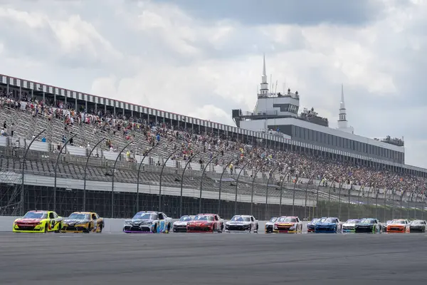 stock image The green flag drops on the NASCAR Cup Series  for the Explore The Pocono Mountains 225 at Pocono Raceway in Long Pond PA.