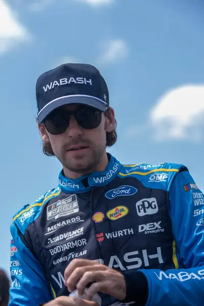 stock image Ryan Blaney takes to the track to qualify for the The Great American Getaway 400 Presented By VisitPA.com in Long Pond, PA, USA