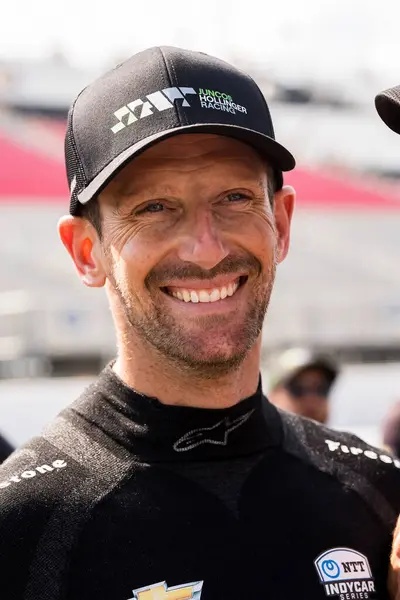 stock image ROMAIN GROSJEAN (77) (SWE) of Geneva, Switzerland prepares to qualify for the Bommarito Automotive Group 500 at the World Wide Technology Raceway in Madison, IL.