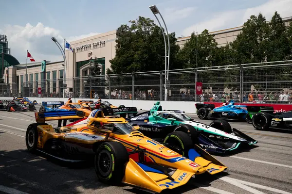 stock image MARCUS ARMSTRONG (11) of Christchurch, New Zealand drives on track during the Ontario Honda Dealers Indy Toronto at the Streets of Toronto in Toronto ON.