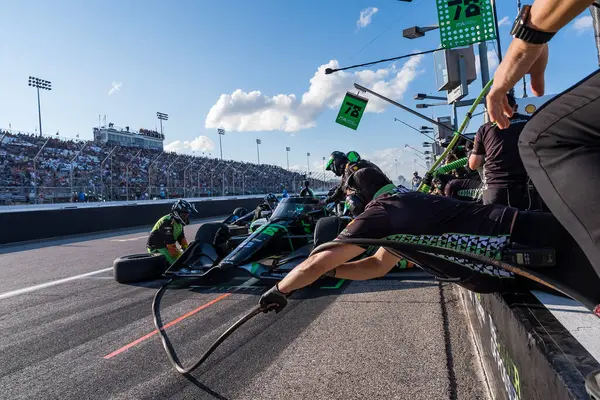 stock image CONOR DALY (78) (USA) of Noblesville, Indiana comes down pit road for service during the Bommarito Automotive Group 500 at World Wide Technology Raceway in Madison, IL.