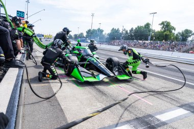 Portland 'daki Portland Uluslararası Yarış Pisti' nde düzenlenen Bitnile.com Grand Prix sırasında İsviçre Cenevre 'nin Romain GROSJEAN (77) (SWE).