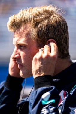 MARCUS ERICSSON (28) (SWE) of Kumla, Sweden prepares to qualify for the Hy-Vee Milwaukee Mile 250's at the The Milwaukee Mile in West Allis, WI. clipart