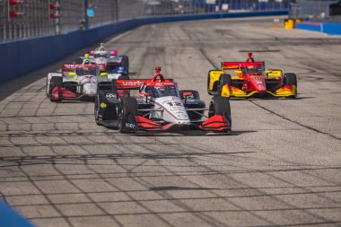 Sep 01, 2024-West Allis, WI;  NTT INDYCAR SERIES driver, WILL POWER (12) (AUS) of Toowoomba, Australia races through the turns during the Hy-Vee Milwaukee Mile 250's at The Milwaukee Mile in West Allis, WI. clipart