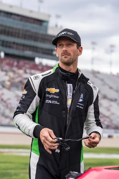 stock image ROMAIN GROSJEAN (77) (SWE) of Geneva, Switzerland prepares to qualify for the Big Machine Music City Grand Prix Presented by Gainbridge at the Nashville Superspeedway in Lebanon, TN.