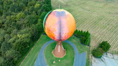 Peachoid, Gaffney, SC 'de 50 metrelik bir su kulesidir. Şeftaliye benzer ve 1 milyon galon su taşır. 1981 'de inşa edilmiş, I-85' te bir dönüm noktası, eşsiz bir mimari sergileniyor ve turistleri cezbediyor..