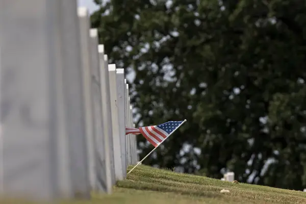 stock image Chattanooga National Cemetery, established in 1863, covers 120.9 acres and holds over 50,000 graves, mostly Union soldiers from the Civil War. Expanded and preserved over time, it will allow burials until 2045.