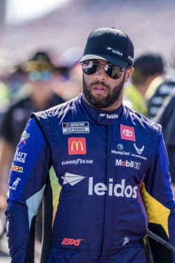 BUBBA WALLACE (23) of Mobile, AL is introduced to the fans before the Bank of America ROVAL 400 at the Charlotte Motor Speedway Road Course in Concord, NC. clipart