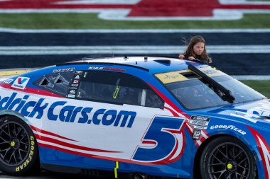 NASCAR Cup Series driver, KYLE LARSON (5) of Elk Grove, CA, celebrates his win for the Bank of America ROVAL 400 at Charlotte Motor Speedway Road Course in Concord, NC. clipart