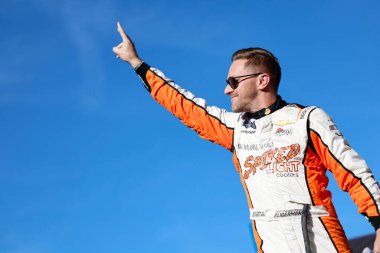 PARKER KLIGERMAN (48) gets introduced for the National Debt Relief 250 at  Martinsville Speedway in Ridgeway , VA. clipart