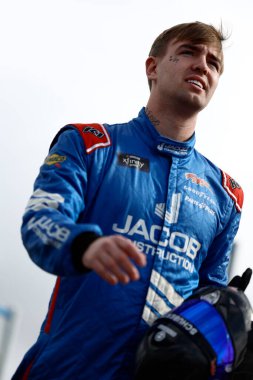 Carson Ware (74) gets ready to qualify for the United Rentals 300 in Daytona Beach, FL. clipart