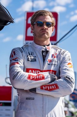 İsveç 'in Kumla kentinden NTT INDYCAR SERIES sürücüsü MARCUS ERICSSON (SWE), St. Petersburg St. Petersburg FL' deki St. Petersburg Caddelerinde düzenlenen Firestone Grand Prix 'sine hazırlanıyor..