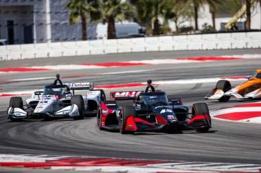 NTT INDYCAR SERIES sürücüsü, Odiham, İngiltere 'den LOUIS FOSTER (R) (45), Termal Klüp INDYCAR Grand Prix sırasında Termal Klüpte yarışır..