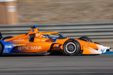 Termal, CA USA - 23 Mart 2025: NTT INDYCAR SERIES sürücüsü, Auckland, Yeni Zelanda 'nın SCOTT DIXON (9), Termal Kulüp INDYCAR Grand Prix' inde Termal Kulüp INDYCAR.