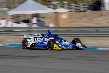 Termal, CA USA - 23 Mart 2025: NTT INDYCAR SERIES sürücüsü, Christchurch, Yeni Zelandalı MARCUS ARMSTRONG (66), Termal Kulüp INDYCAR Grand Prix 'inde dönüşler boyunca yarışır..