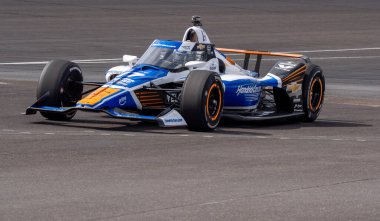 NTT INDYCAR SERIES sürücüsü KYLE LARSON (17) (ABD) Elk Grove, California 'dan, Indianapolis 500' ün Speedway in Speedway 'deki 109..