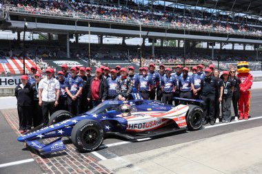 ABD 'nin başkenti Woodbury' den NTT INDYCAR SERIES sürücüsü SANTINO FERRUCCI (14) (ABD), Indianapolis 500 'ün 109..