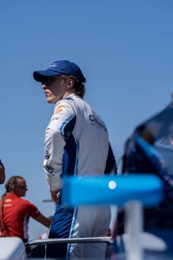 Şikago 'dan DAVID MALUKAS (4) (ABD), Indianapolis 500' ün 109. koşusu sırasında Speedway, IN 'deki Indianapolis Motor Yarış Pisti' nde hızlı 12 'ye katılmaya hazırlanıyor..