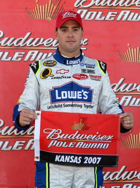 September 28, 2007 - Kansas City, KS, USA: Jimmie Johnson captured the pole for the Lifelock 400 at Kansas Speedway.