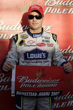 Homestead, FL - 17 Kasım 2007: Jimmy Johnson Homestead, Fl 'deki Homestead Miami Yarış Pisti' nde Ford 400 hafta sonu için direği kazandı.