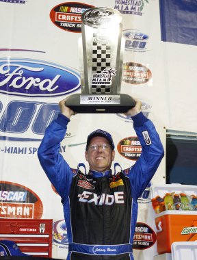 November 16, 2007 - Miami, Florida, USA: Johnny Benson celebrates winning the Fors 200 at Homestead Miami Speedway.